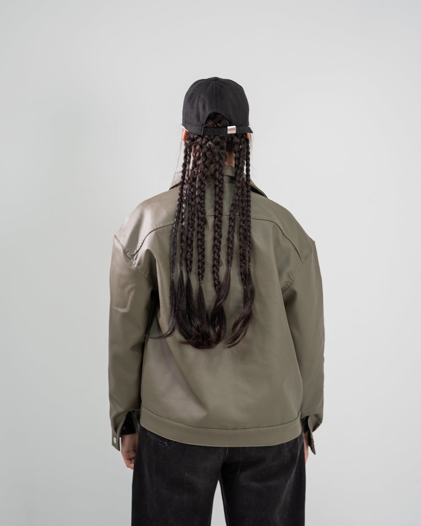 Rabbit leather jacket (olive)