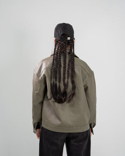 Rabbit leather jacket (olive)