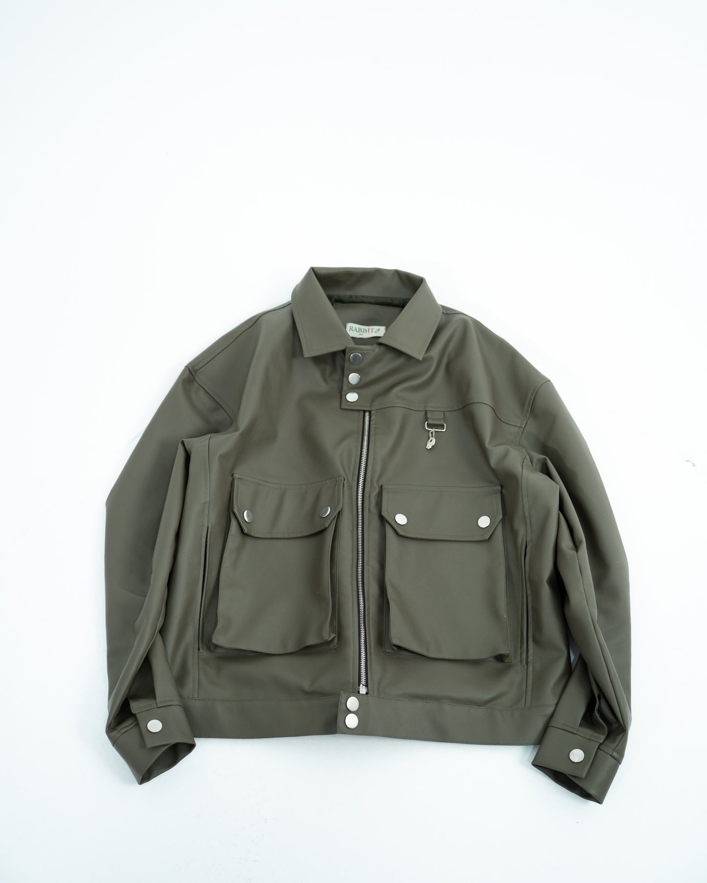 Rabbit leather jacket (olive)