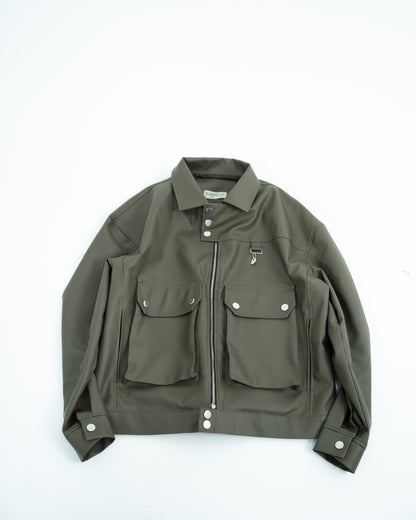 Rabbit leather jacket (olive)