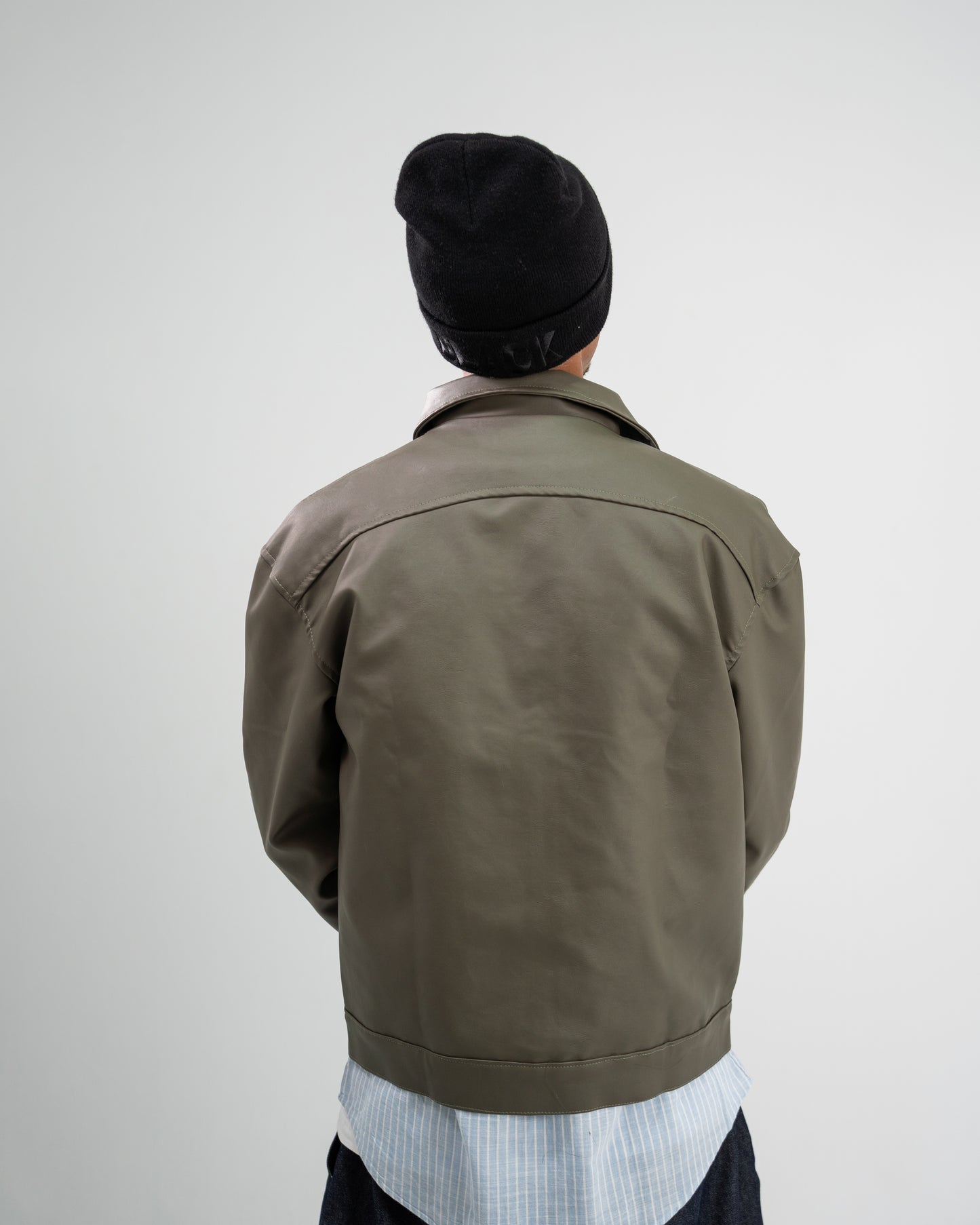 Rabbit leather jacket (olive)